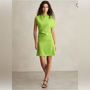 Reiss Frey Asymetrical Lime Green Dress Size 8